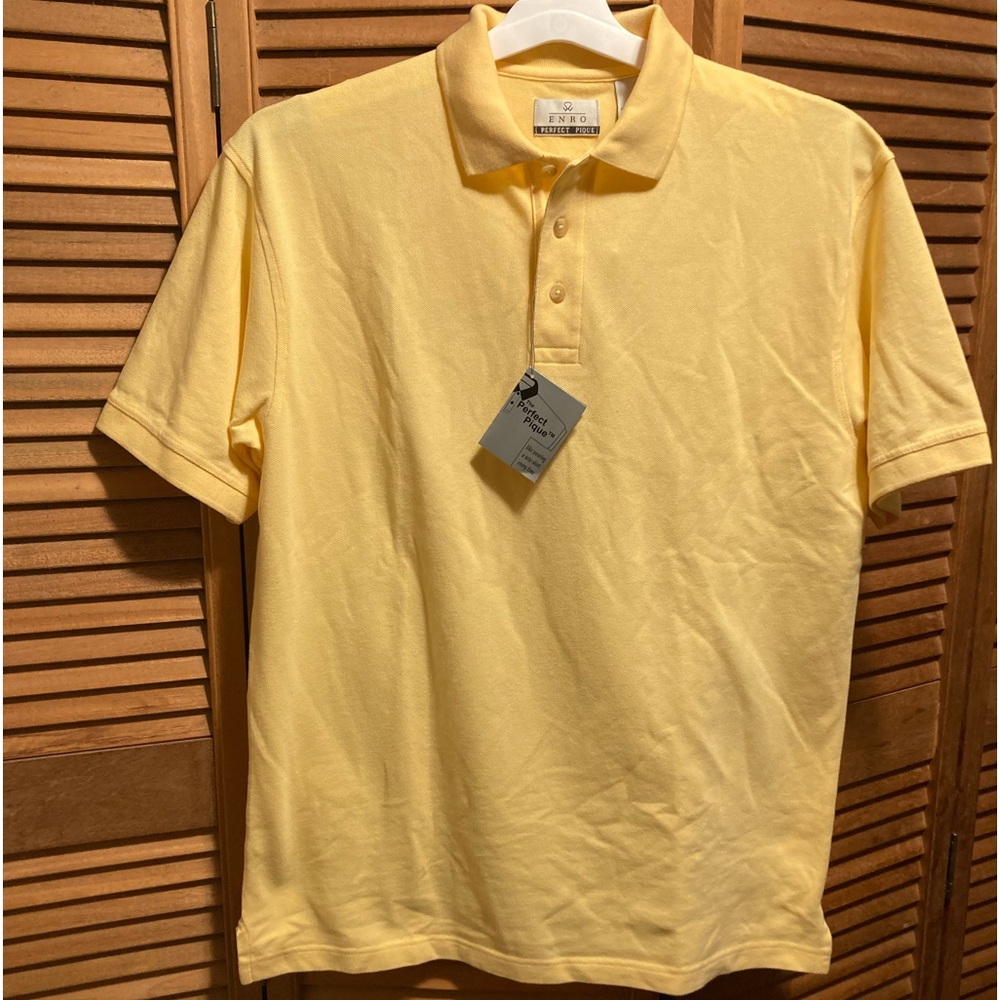 ENRO Perfect Pique Yellow Polo Golf Shirt